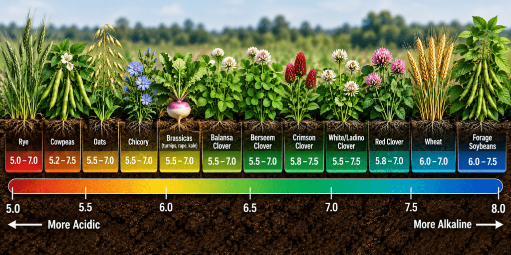 Eagle Seed shows pH tolerance spectrum of different plant species